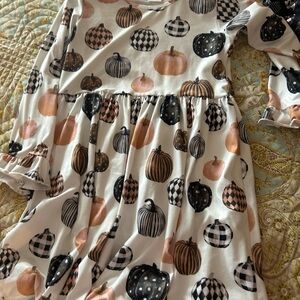 Festive Pumpkin Print Dress